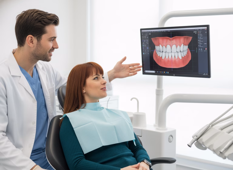 Nuestro software especializado nos permite diseñar su sonrisa ideal, asegurando que el resultado armonice con sus rasgos faciales y sus expectativas.